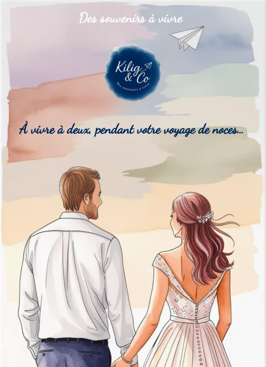 Illustration du kit cadeau Voyage de Noce Kilig & Co pour couple